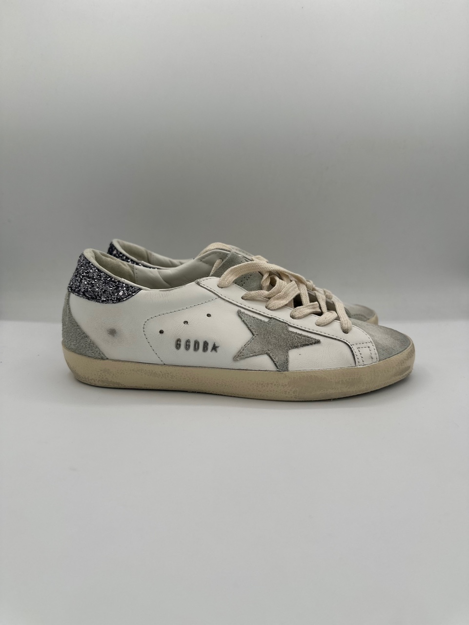 Golden Goose Superstar White Grey Suede Star&nbsp;Glitter